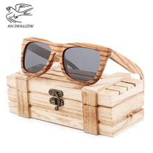 Load image into Gallery viewer, 100% Genuine Zebra Wood Sunglasses Polarized Handmade Bamboo Men&#39;s Retro Sunglasses Tea Ms. Gafas Oculos De Sol Madera