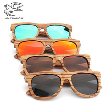 Load image into Gallery viewer, 100% Genuine Zebra Wood Sunglasses Polarized Handmade Bamboo Men&#39;s Retro Sunglasses Tea Ms. Gafas Oculos De Sol Madera