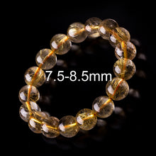 Load image into Gallery viewer, 100% Gold Rutilated Quartz Bracelets 6-12mm 6-12mm Yellow Crystal Bracelets For Women Jewelry Gold Rutile Quartz Bracelets Men