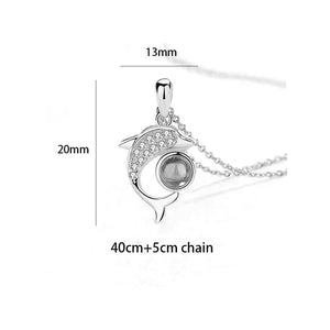 100 Languages Love Necklace Heart Pendant Wedding Romantic I Love You Projection Necklace for Women Girl Friend Ladies Gifts