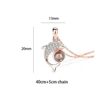 Load image into Gallery viewer, 100 Languages Love Necklace Heart Pendant Wedding Romantic I Love You Projection Necklace for Women Girl Friend Ladies Gifts