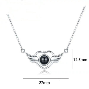100 Languages Love Necklace Heart Pendant Wedding Romantic I Love You Projection Necklace for Women Girl Friend Ladies Gifts