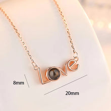 Load image into Gallery viewer, 100 Languages Love Necklace Heart Pendant Wedding Romantic I Love You Projection Necklace for Women Girl Friend Ladies Gifts