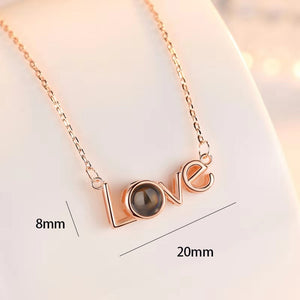 100 Languages Love Necklace Heart Pendant Wedding Romantic I Love You Projection Necklace for Women Girl Friend Ladies Gifts