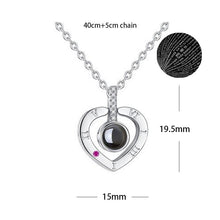 Load image into Gallery viewer, 100 Languages Love Necklace Heart Pendant Wedding Romantic I Love You Projection Necklace for Women Girl Friend Ladies Gifts