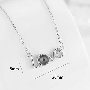 100 Languages Love Necklace Heart Pendant Wedding Romantic I Love You Projection Necklace for Women Girl Friend Ladies Gifts
