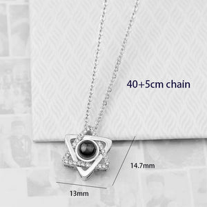 100 Languages Love Necklace Heart Pendant Wedding Romantic I Love You Projection Necklace for Women Girl Friend Ladies Gifts