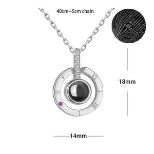 100 Languages Love Necklace Heart Pendant Wedding Romantic I Love You Projection Necklace for Women Girl Friend Ladies Gifts