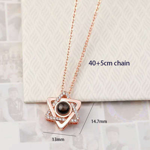 100 Languages Love Necklace Heart Pendant Wedding Romantic I Love You Projection Necklace for Women Girl Friend Ladies Gifts