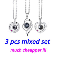 Load image into Gallery viewer, 100 Languages Love Necklace Heart Pendant Wedding Romantic I Love You Projection Necklace for Women Girl Friend Ladies Gifts