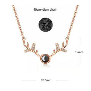100 Languages Love Necklace Heart Pendant Wedding Romantic I Love You Projection Necklace for Women Girl Friend Ladies Gifts