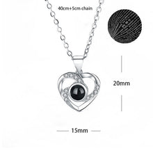 Load image into Gallery viewer, 100 Languages Love Necklace Heart Pendant Wedding Romantic I Love You Projection Necklace for Women Girl Friend Ladies Gifts