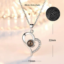 Load image into Gallery viewer, 100 Languages Love Necklace Heart Pendant Wedding Romantic I Love You Projection Necklace for Women Girl Friend Ladies Gifts