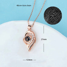 Load image into Gallery viewer, 100 Languages Love Necklace Heart Pendant Wedding Romantic I Love You Projection Necklace for Women Girl Friend Ladies Gifts