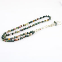 Carica l&#39;immagine nel visualizzatore di Gallery, 100% Natural Agate Prayer Bracelet Islamic Muslims Tabbih Allah Rosary Indian Agate Bracelet 99 Beads 6-10mm Agate Necklace