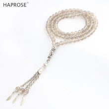 Carica l&#39;immagine nel visualizzatore di Gallery, 100% Natural Agate Prayer Bracelet Islamic Muslims Tasbih gr Agate Bracelet 99 beads 6-8-10mm Agate Necklace Memorial gift