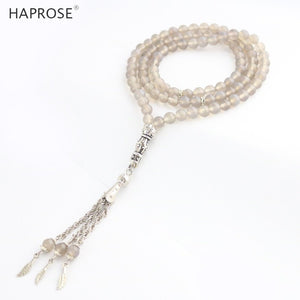 100% Natural Agate Prayer Bracelet Islamic Muslims Tasbih gr Agate Bracelet 99 beads 6-8-10mm Agate Necklace Memorial gift