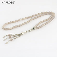 Carica l&#39;immagine nel visualizzatore di Gallery, 100% Natural Agate Prayer Bracelet Islamic Muslims Tasbih gr Agate Bracelet 99 beads 6-8-10mm Agate Necklace Memorial gift