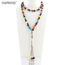 Load image into Gallery viewer, 100% Natural Color agate bracelets Prayer Islamic Muslim tasbih Allah Rosary agate bracelets 99 beads 6-10mm dance necklace