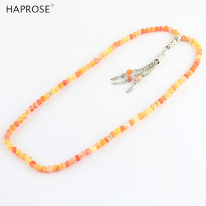 100% Natural agate Orange bracelets Prayer Islamic Muslim tasbih Allah Rosary women's necklace 99 beads 6-10mm agate