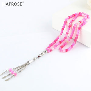 100% Natural agate weathering rose Red bracelets Prayer Islamic Muslim tasbih Allah Rosary agate 99 beads 6-10mm necklace gift