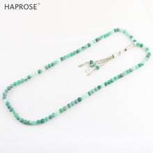 Load image into Gallery viewer, 100% Natural weathering agate green tasbin Prayer Islamic Muslim tasbih Allah Rosary green agate 99 beads necklace 6-10mm