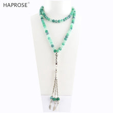 Load image into Gallery viewer, 100% Natural weathering agate green tasbin Prayer Islamic Muslim tasbih Allah Rosary green agate 99 beads necklace 6-10mm