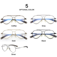 Load image into Gallery viewer, 100% Pure Titanium Glasses Frame Men Pilot Optical Myopia Prescription Eyeglasses Frame Retro Full Japan Handmade Eyewear