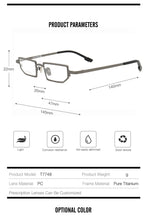 Load image into Gallery viewer, 100% Pure Titanium Men Glasses Frame Square Myopia Optical Prescription Eyeglasses Frame Hyperopia Small Size Ultralight Eyewear