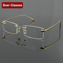Load image into Gallery viewer, 100% Pure Titanium Men&#39;S Eyeglasses Frame Optical Glasses RXable Rimless Glasses Light  Weight 4 Colors  YASHILU 1179