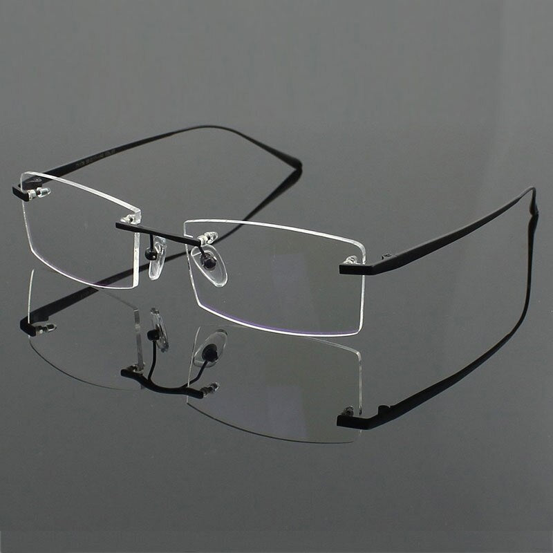100% Pure Titanium Men'S Eyeglasses Frame Optical Glasses RXable Rimless Glasses Light  Weight 4 Colors  YASHILU 1179