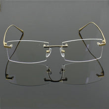 Load image into Gallery viewer, 100% Pure Titanium Men&#39;S Eyeglasses Frame Optical Glasses RXable Rimless Glasses Light  Weight 4 Colors  YASHILU 1179