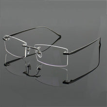 Load image into Gallery viewer, 100% Pure Titanium Men&#39;S Eyeglasses Frame Optical Glasses RXable Rimless Glasses Light  Weight 4 Colors  YASHILU 1179