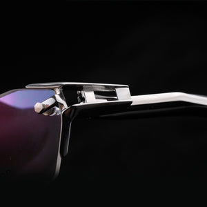 100% Pure Titanium Rimless Eyeglasses Frames Men Myopia Optical Glasses Frame Prescription Eyewears oculos de grau