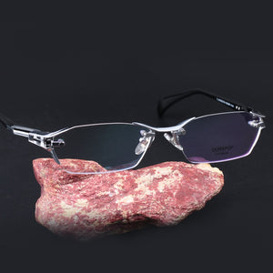 100% Pure Titanium Rimless Eyeglasses Frames Men Myopia Optical Glasses Frame Prescription Eyewears oculos de grau