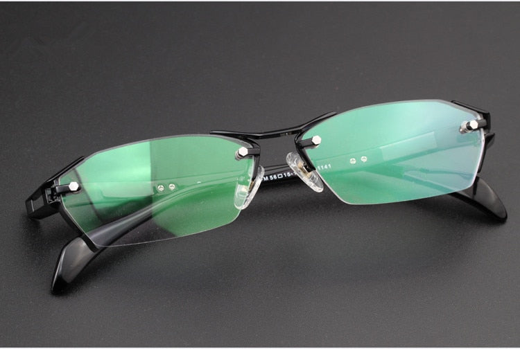 100% Pure Titanium Rimless Eyeglasses Frames Men Myopia Optical Glasses Frame Prescription Eyewears oculos de grau