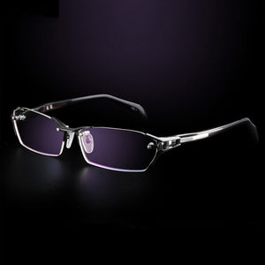 100% Pure Titanium Rimless Eyeglasses Frames Men Myopia Optical Glasses Frame Prescription Eyewears oculos de grau