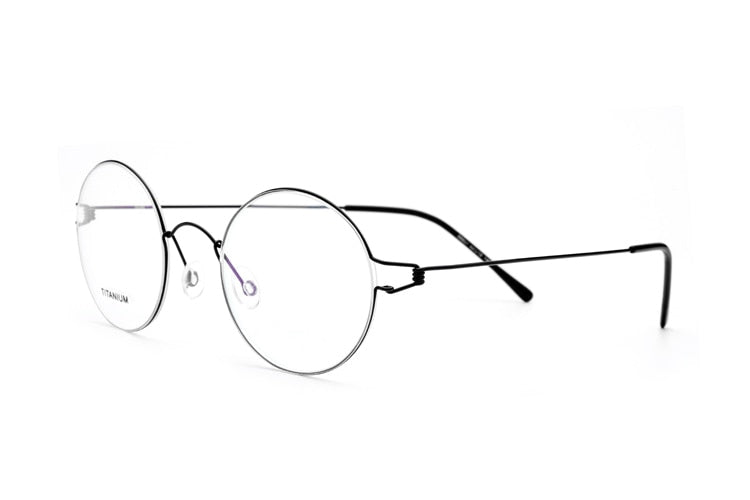 100% Real Titanium Men Round Denmark Korean Moon Jae-in Reading Glasses Frames Screwless Eyewear Eyeglasses Prescription Frame