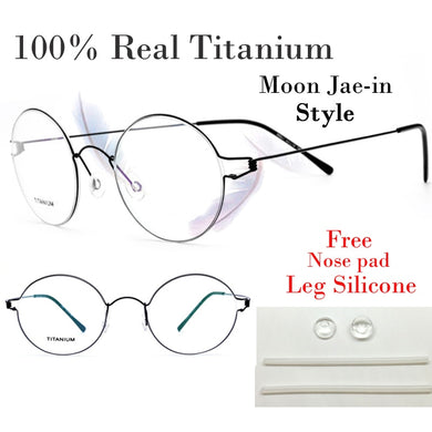 100% Real Titanium Men Round Denmark Korean Moon Jae-in Reading Glasses Frames Screwless Eyewear Eyeglasses Prescription Frame