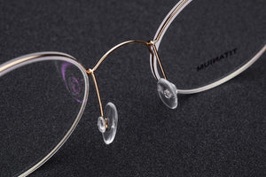 100% Real Titanium Men Round Denmark Korean Moon Jae-in Reading Glasses Frames Screwless Eyewear Eyeglasses Prescription Frame