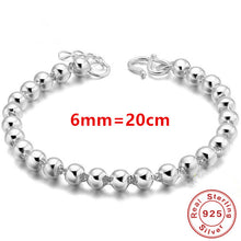 Carica l'immagine nel visualizzatore di Gallery, Bracciale in argento 990 al 100% con perline Bracciale per donna e bambino Gioielli in argento Scelta multi-dimensione che desideri 