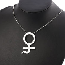 Carica l&#39;immagine nel visualizzatore di Gallery, 100% Stainless Steel Female Symbol Internet Girl She Devil Igirl Choker Necklace for Women Heavy Gothic Streetwear Chain Jewelry