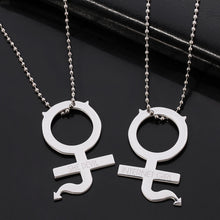 Carica l&#39;immagine nel visualizzatore di Gallery, 100% Stainless Steel Female Symbol Internet Girl She Devil Igirl Choker Necklace for Women Heavy Gothic Streetwear Chain Jewelry