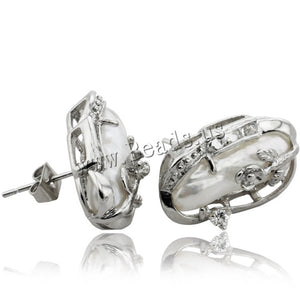 100% genuine pearl earring Silver plated earrings for women Fine Jewelry Best Friends Gift