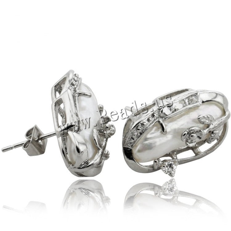 100% genuine pearl earring Silver plated earrings for women Fine Jewelry Best Friends Gift