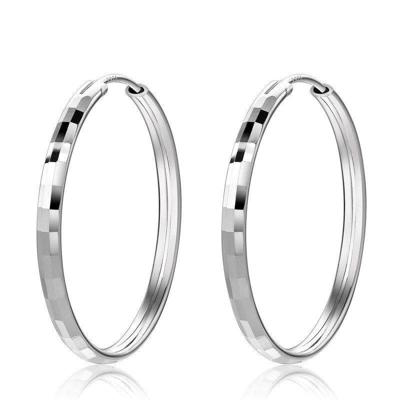 100% real 925 Sterling silver Drop earrings Women classical DIY Hoop Jewelry earrings 2017 New