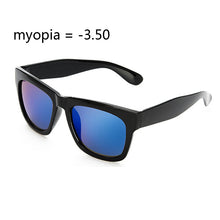 Load image into Gallery viewer, -100 to -400 Myopia prescription sunglasses sauqre sun glasses blue mirror eyewear sunglasses for women men