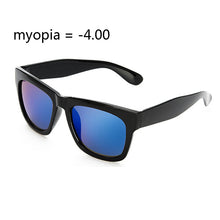 Load image into Gallery viewer, -100 to -400 Myopia prescription sunglasses sauqre sun glasses blue mirror eyewear sunglasses for women men