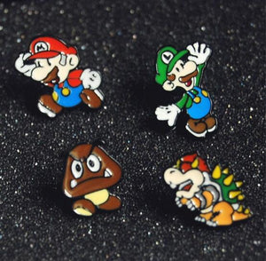 10Pairs cartoon Super Mario Enamel Earrings For Women Jewelry Summer Style Trendy Cute Stud Earring WW473