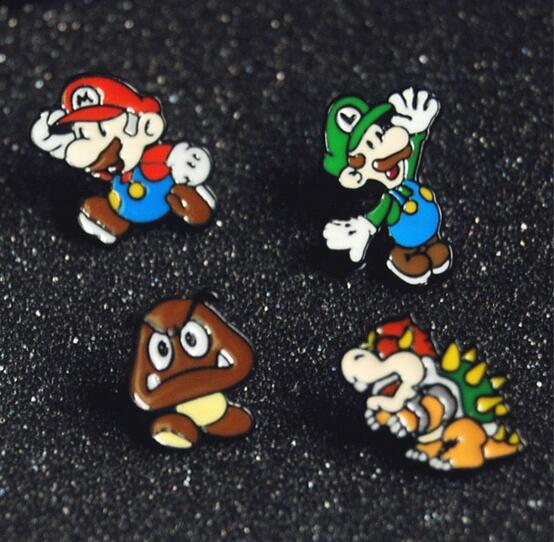 10Pairs cartoon Super Mario Enamel Earrings For Women Jewelry Summer Style Trendy Cute Stud Earring WW473